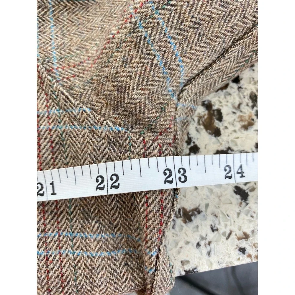 Vintage Pendleton Wool Trail Shirt Men L Brown Plaid Excellent Elbow Patches
